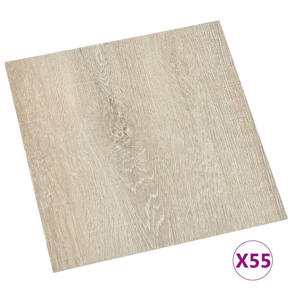 vidaXL Flooring Planks 55 pcs Beige 5.11 m&sup2; PVC