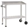 vidaXL Potting Table with Wheels 96 x 50 x 89 cm Stainless Steel