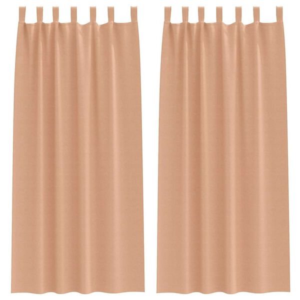 vidaXL Blackout Curtains with Rings 2 pcs Light Brown 260 x 140 cm