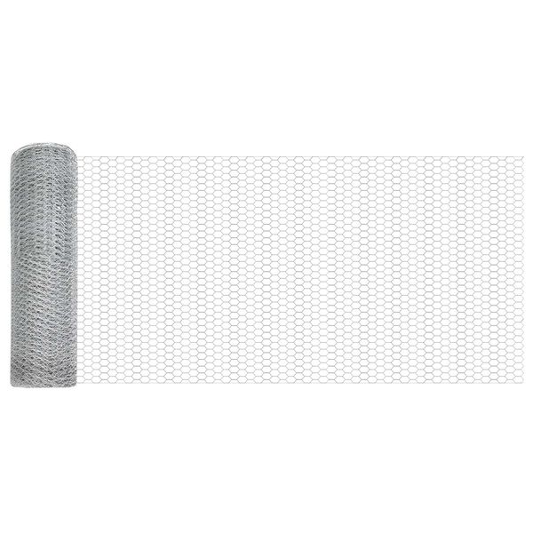 vidaXL Hexagon Fence Silver Silver 0.8 x 10 m Galvanised steel