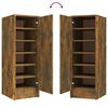 vidaXL Shoe Cabinet Smoked Oak 32x35x92 cm Engineered Wood