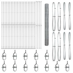 vidaXL Fence Post Silver 100 x 1.5 m (50 mm mesh) Steel