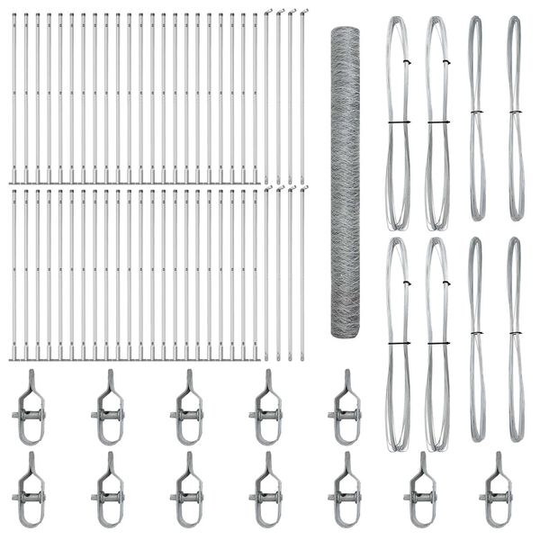 vidaXL Fence Post Silver 100 x 1.5 m (50 mm mesh) Steel