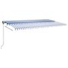 vidaXL Freestanding Manual Retractable Awning 600x300 cm Blue/White