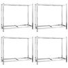 vidaXL 2-Layer Tire Rack 4 pcs Silver 110x40x110 cm Steel