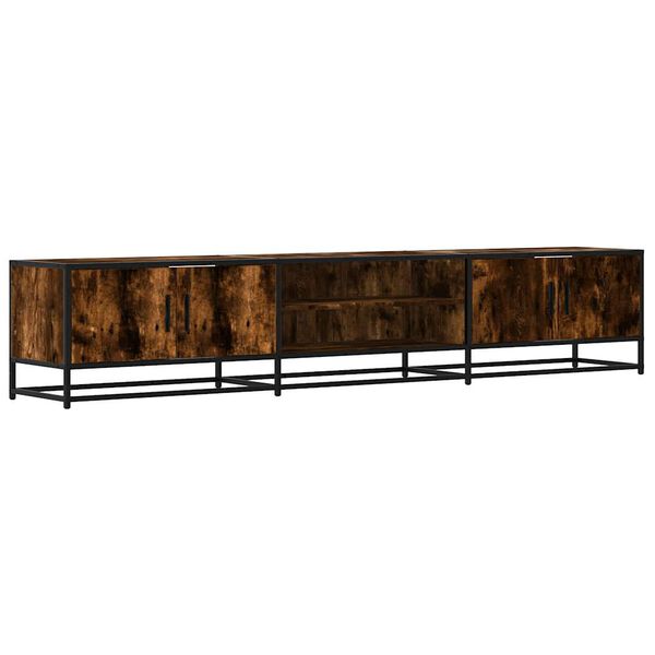 vidaXL TV Cabinet Smoked Oak 210x35x41 cm Engineered Wood