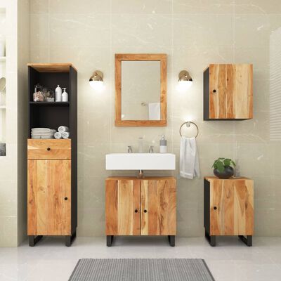 vidaXL 5 Piece Bathroom Furniture Set Solid Wood Acacia