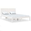 vidaXL Bed Frame without Mattress White 135x190 cm Double Solid Wood