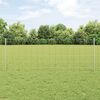 vidaXL Fence with Post Silver 0.8 x 25 m Steel
