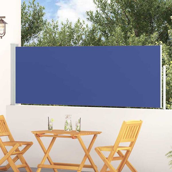 vidaXL Patio Retractable Side Awning 100x300 cm Blue