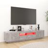 vidaXL TV Cabinet with LED Lights Concrete Grey 180x35x40 cm