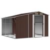 vidaXL Garden Shed Brown 277x279x179 cm Galvanised Steel