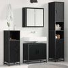 vidaXL Bathroom Furniture Set 4 pcs Black Oak Engineered Wood