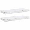 vidaXL Wall Shelf 2 pcs White Marble 60 x 23.5 x 3.8 cm