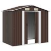 vidaXL Garden Storage Shed Brown 204x132x186 cm Steel