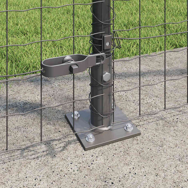 vidaXL Fence Post 7 pcs Grey Steel