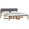vidaXL Bed Frame with Upholstered Headboard Natural and Light Grey