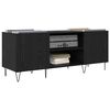 vidaXL Record Cabinet with Shelf with Door Black Oak 121 x 38 x 48 cm