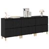 vidaXL Sideboards 3 pcs Black Oak 60 x 35 x 70 cm Engineered Wood