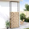 vidaXL Firewood Rack Matt Black 110x28x312 cm Steel