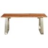 vidaXL Coffee Table 100x60x40 cm Solid Acacia Wood and Stainless Steel