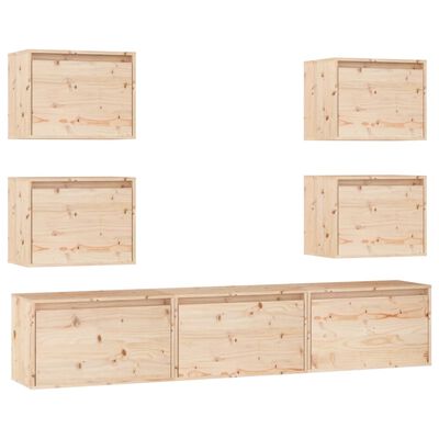 vidaXL TV Cabinets 7 pcs Solid Wood Pine