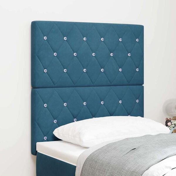 vidaXL Headboard with Headboard Dark Blue 80 cm Faux Leather