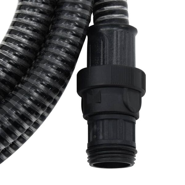 vidaXL Suction Hose with PVC Connectors Black 1" 10 m PVC