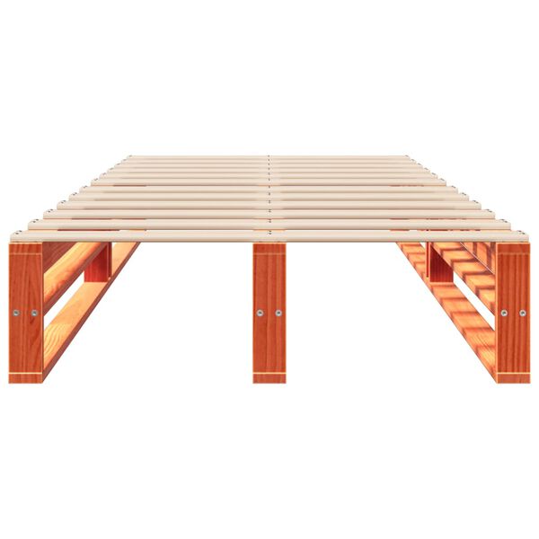 vidaXL Bed Frame without Mattress Wax Brown 75x190 cm Small Single Solid Wood Pine