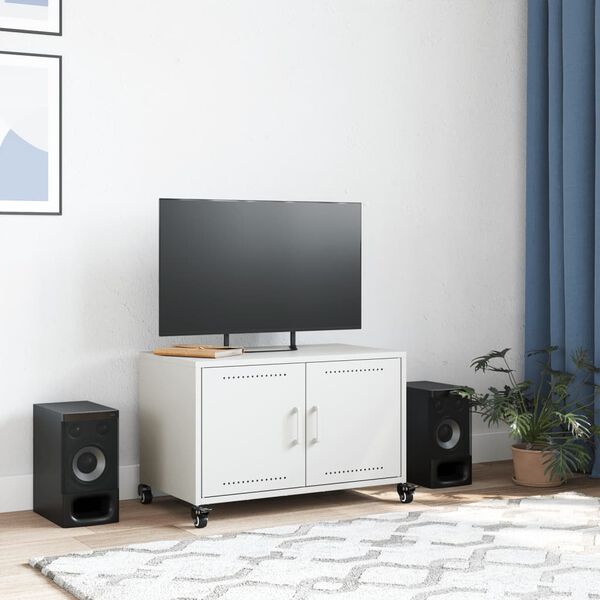 vidaXL TV Cabinet White 68x39x43.5 cm Steel