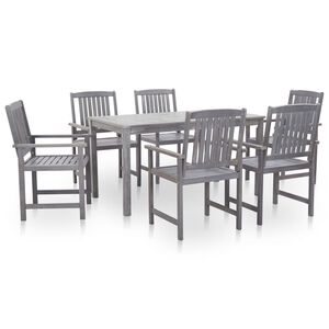 vidaXL Outdoor Table And Chair | Grey Wash | Solid Acacia Wood | Large