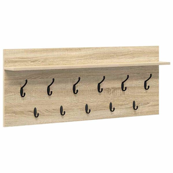 vidaXL Wall-Mounted Coat Rack with Shelf Sonoma Oak 100 x 40 x 12 cm