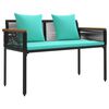 vidaXL Outdoor Furniture Set 4 pcs Black and Turquoise PE Rattan