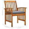 vidaXL Garden Dining Chairs 3 pcs with Cushions Solid Acacia Wood