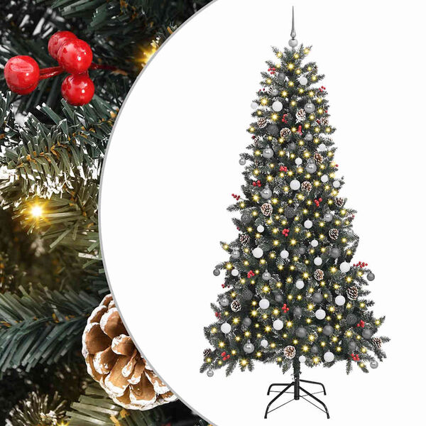 vidaXL Artificial Christmas Tree with 300 LEDs with Stand Green 240 cm