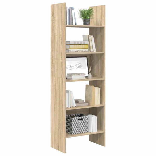 vidaXL Book Cabinet Sonoma Oak 60x35x180 cm Engineered Wood