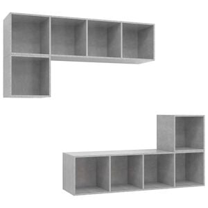vidaXL 4 Piece TV Cabinet Set Concrete Grey Engineered Wood