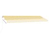 vidaXL Freestanding Manual Retractable Awning 500x300 cm Yellow/White