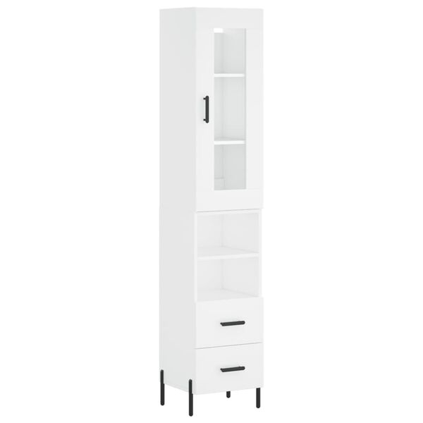 vidaXL Highboard White 34.5x34x180 cm Engineered Wood