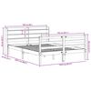vidaXL Bed Frame with Headboard without Mattress White 150x200 cm King Size