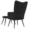 vidaXL Relaxing chair with Footstool 2 pcs Black Velvet