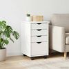 vidaXL Rolling Cabinet White 34 x 39 x 56 cm Solid Pine Wood