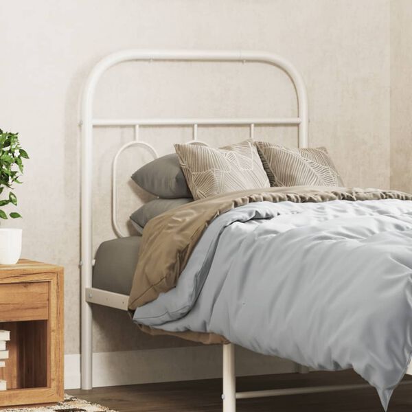 vidaXL Metal Headboard White 75 cm