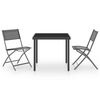 vidaXL 3 Piece Outdoor Dining Set Steel