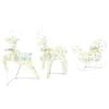 vidaXL Christmas Reindeer with sleigh 3 pcs 60 LEDs Warm White