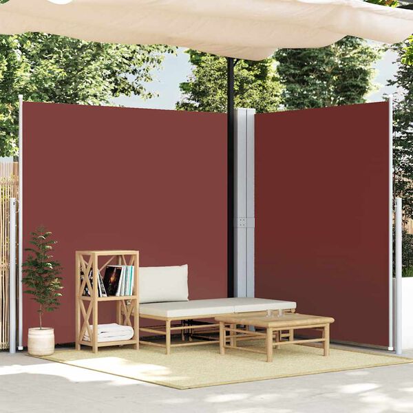 vidaXL Retractable Side Awning Brown 200x600 cm