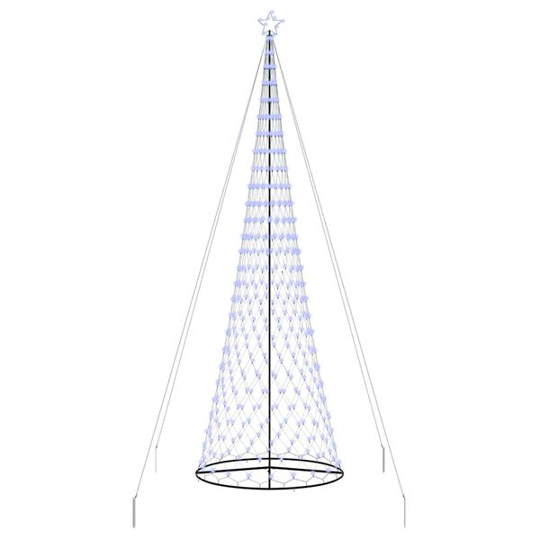 vidaXL LED Christmas Tree with Stand Blue 138.5 x 138.5 x 399 cm Metal