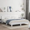 vidaXL Bed Frame with LED without Mattress White 200x200 cm