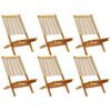 vidaXL Folding Chairs 6 pcs Beige Solid Wood Acacia