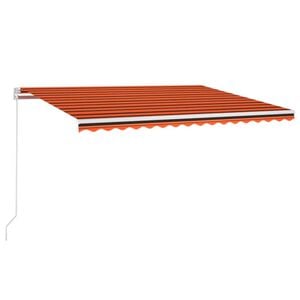 vidaXL Manual Retractable Awning with LED 450x300 cm Orange and Brown